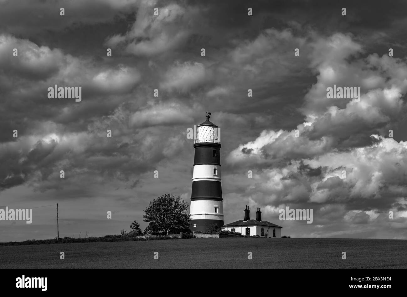 Happisburgh Lighthouse, Norfolk Coast. Stock Photo