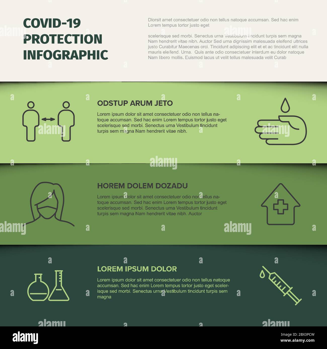 Covid-19 prevention infographic template - mask, people distance ...