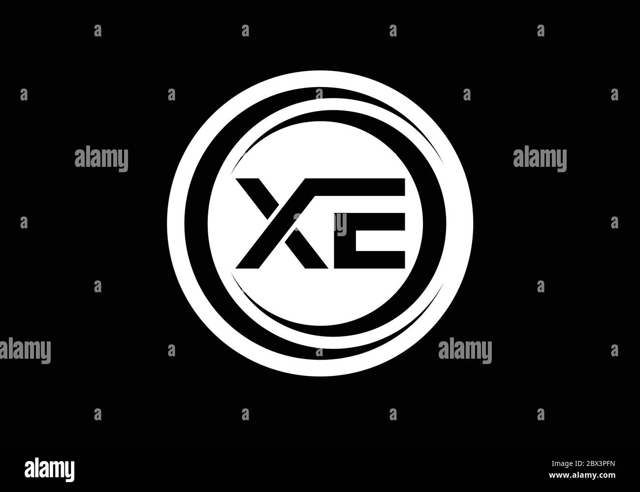 Initial Monogram Letter X E Logo Design Vector Template. X E Letter ...