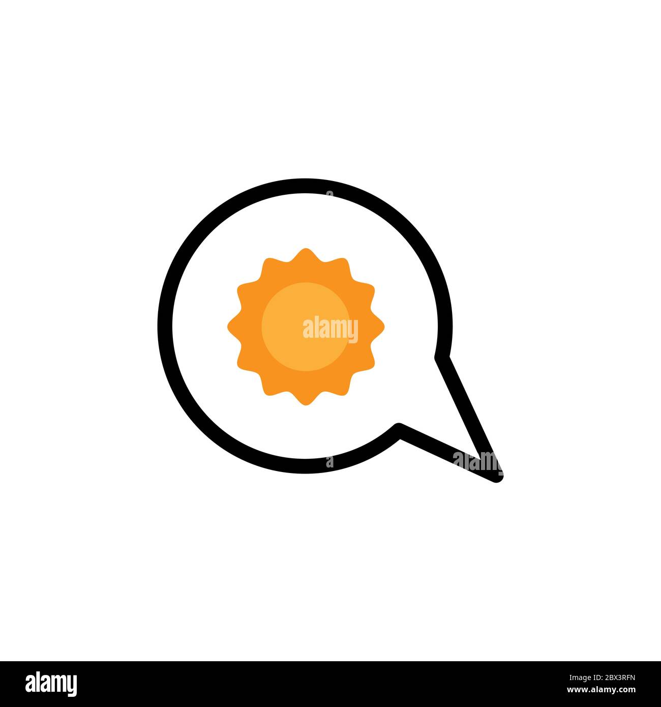 bubble chat sun vector design template illustration Stock Vector