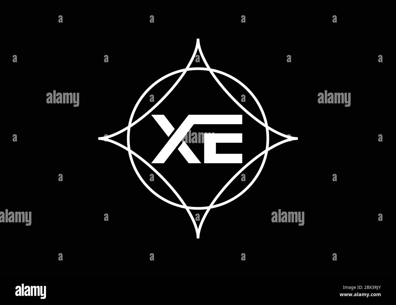 Initial Monogram Letter X E Logo Design Vector Template. X E Letter ...
