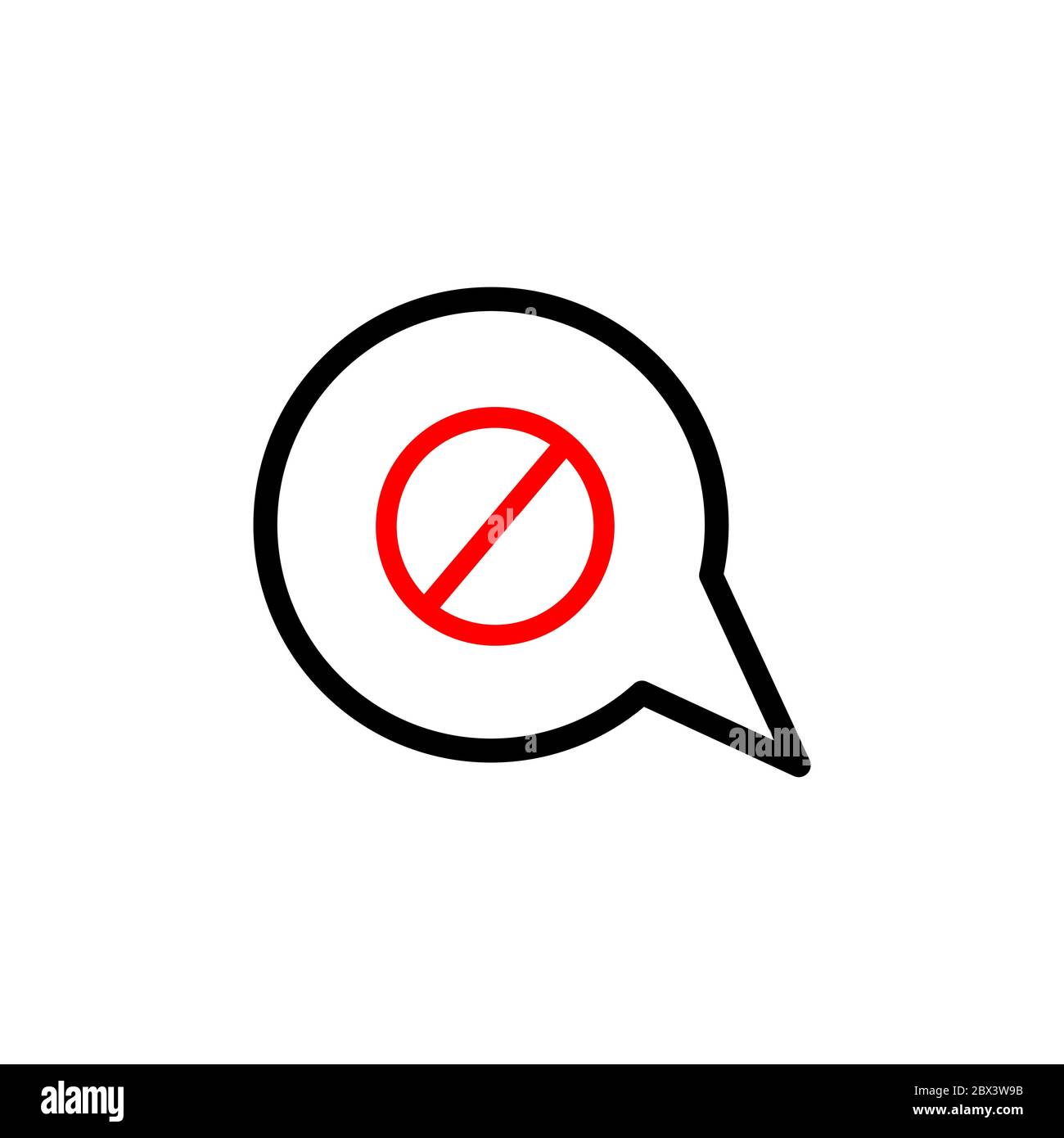 bubble chat prohibited vector design template illustration Stock Vector