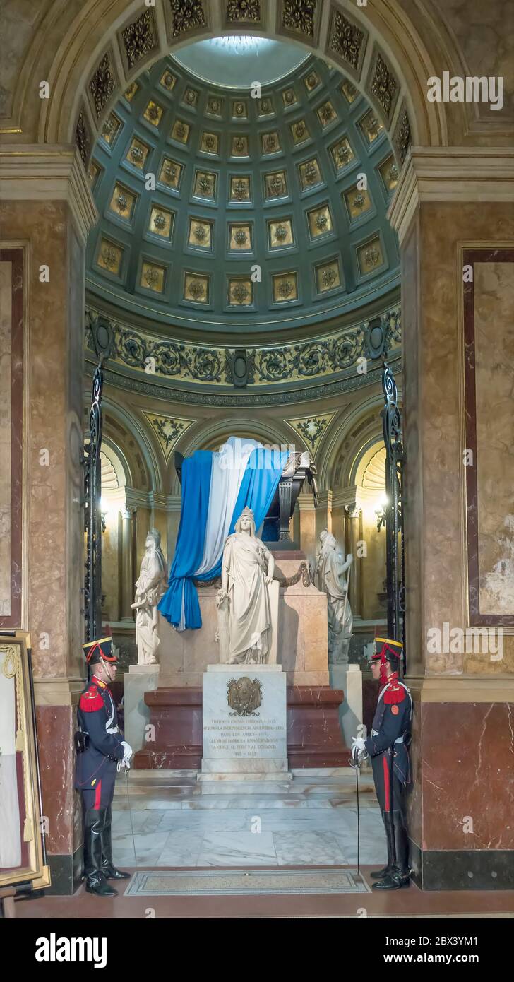 Tomb of Jose de San Martin in the Metropolitan Cathedral, Buenos Aires, Argentina Stock Photo