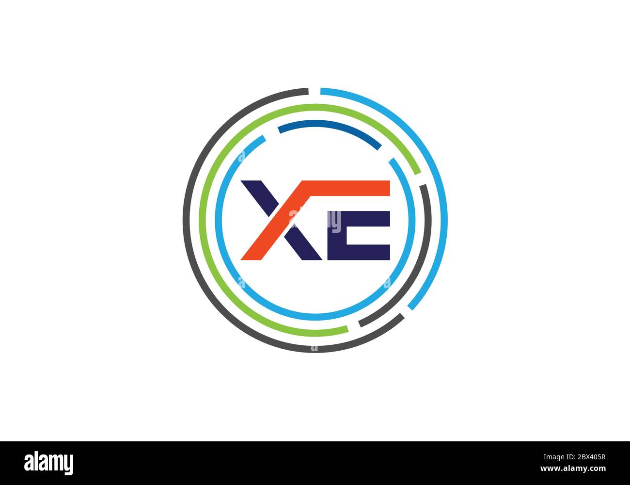 Initial Monogram Letter X E Logo Design Vector Template. X E Letter ...