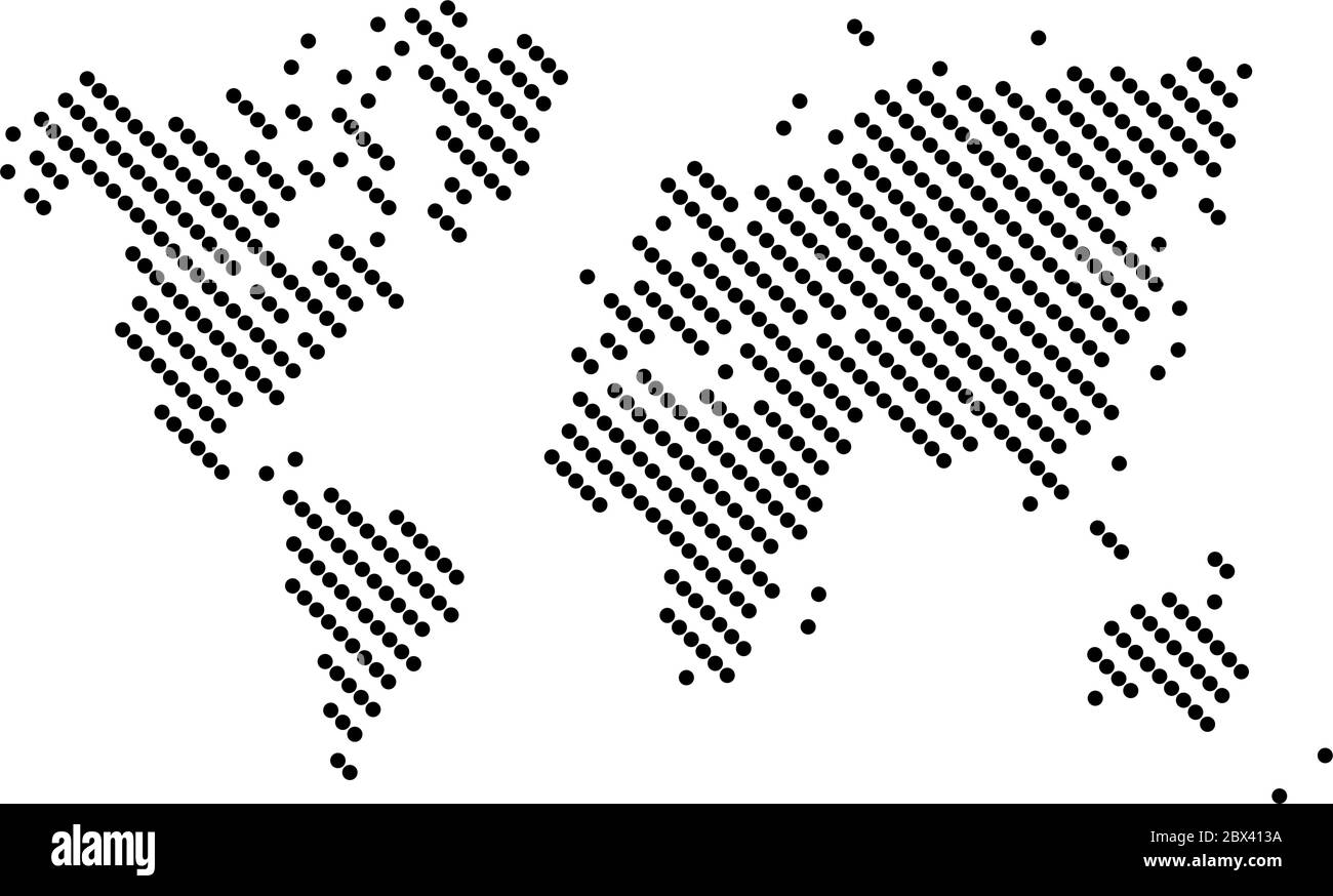 Dotted map of World. Halftone design. Simple flat vector illustration ...