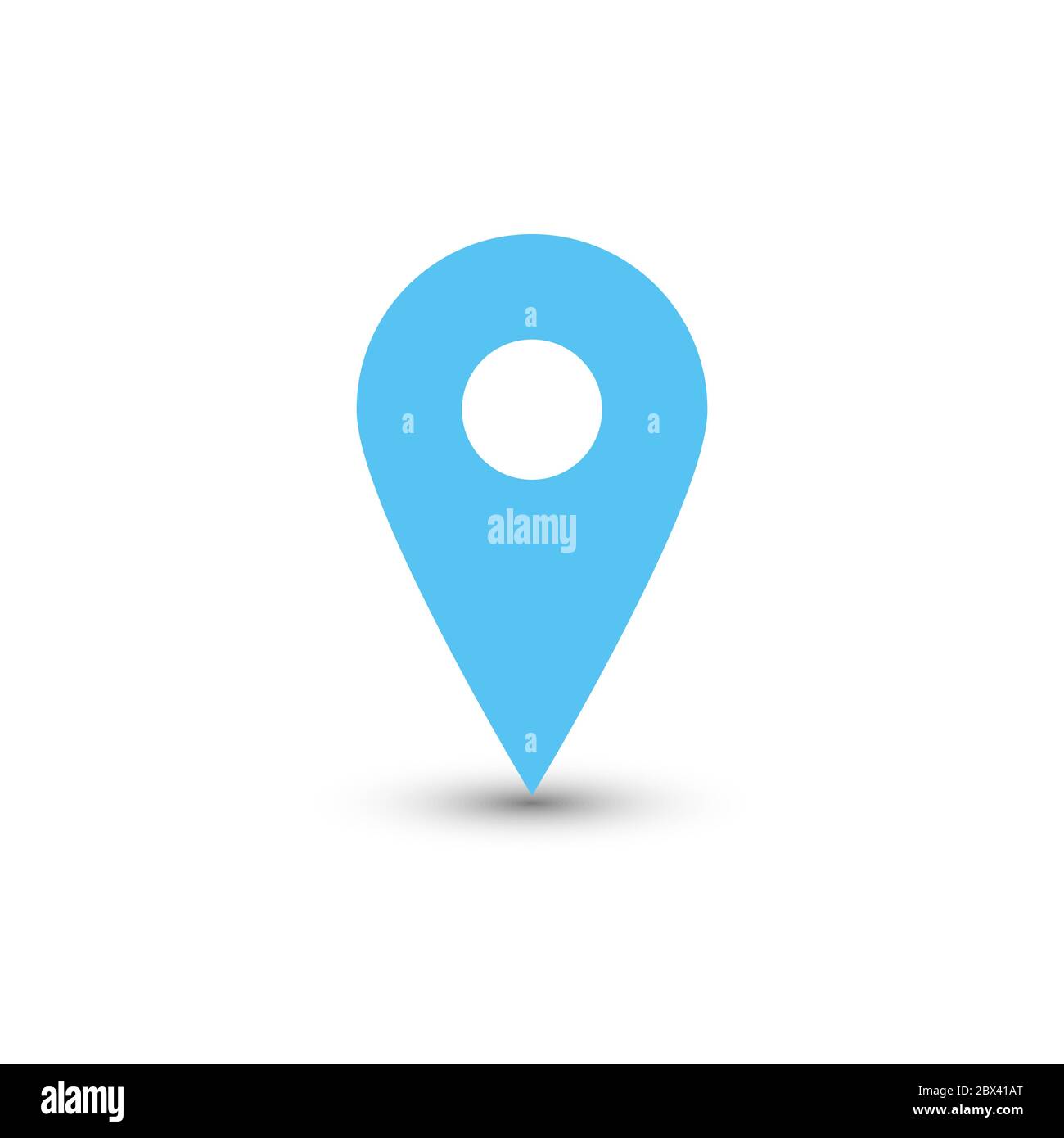 Blue map pointer with dropped shadow on white background. EPS10 vector illustration. Stock Vector