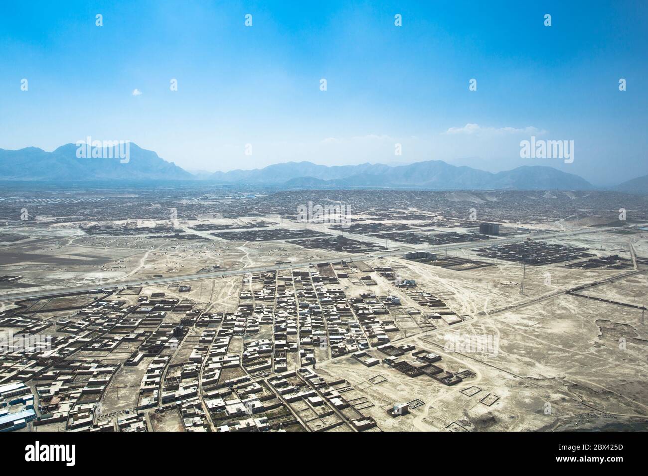 Arid area was built for residential in Eastern of Kabul Afghanistan Stock Photo