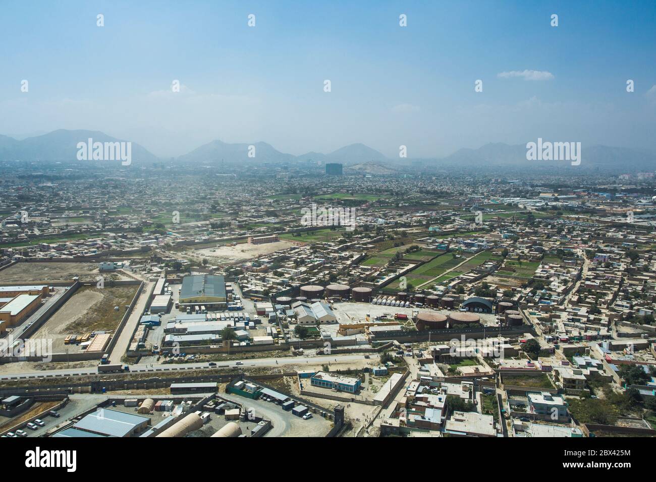 industrial and residential area in Kabul, Afghanistan Stock Photo
