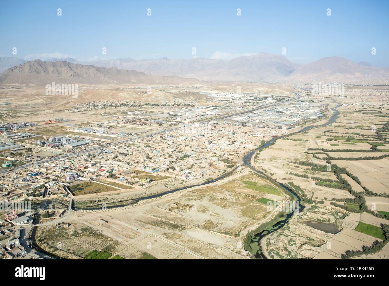 river morphology was located in eastern part of Kabul, Afghanistan Stock Photo