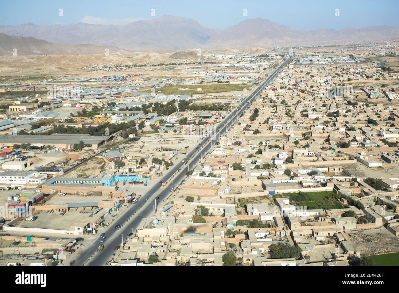 a road line was connected two regions from Kabul to Jalalabad area, Afghanistan Stock Photo