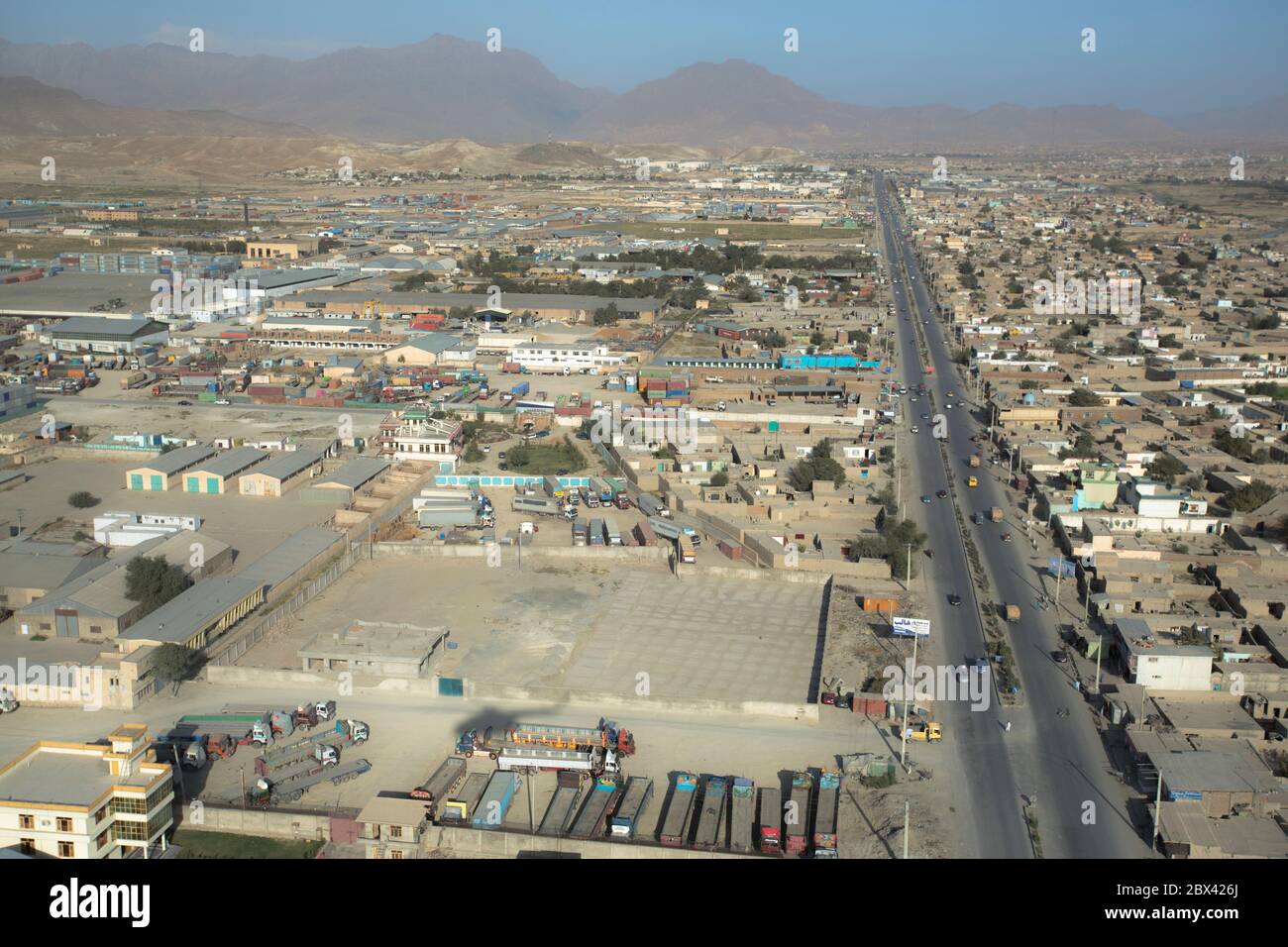 a road line was connected two regions from Kabul to Jalalabad area, Afghanistan Stock Photo