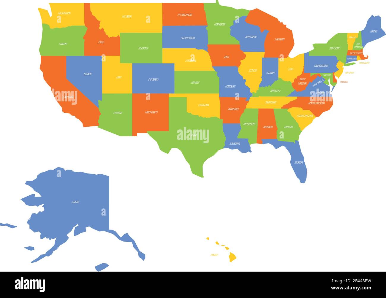 USA Vector Maps Your Guide to - Vector Map Of Usa United States Of America 2BX43EW