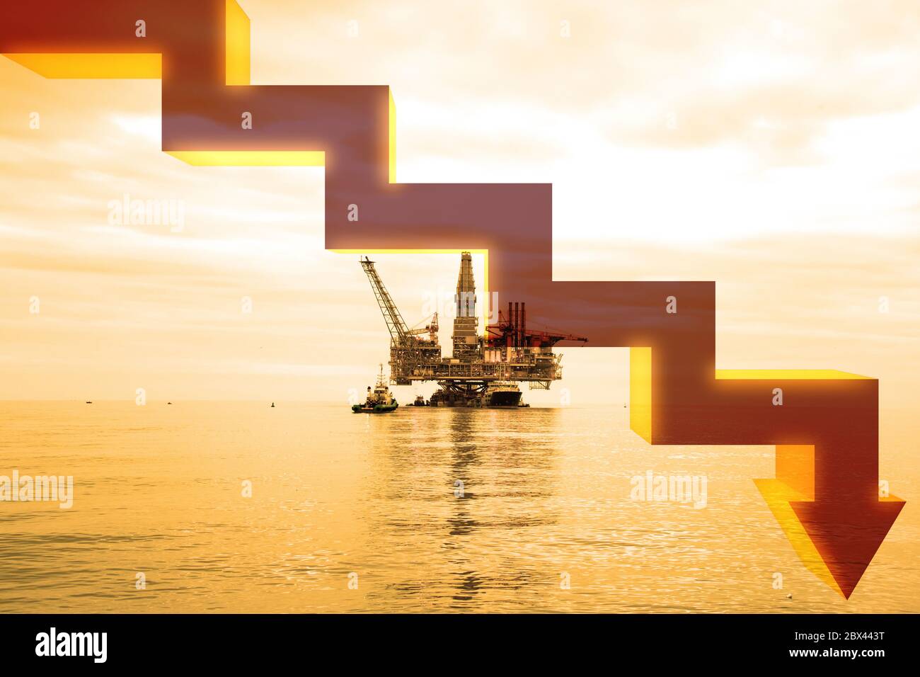 Oil industry decline concept with the chart Stock Photo Alamy