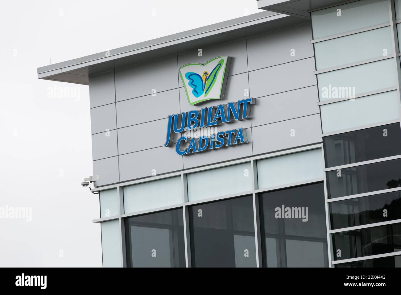 A logo sign outside of a facility occupied by Jubilant Cadista Pharmaceuticals in Salisbury, Maryland on May 25, 2020. Stock Photo