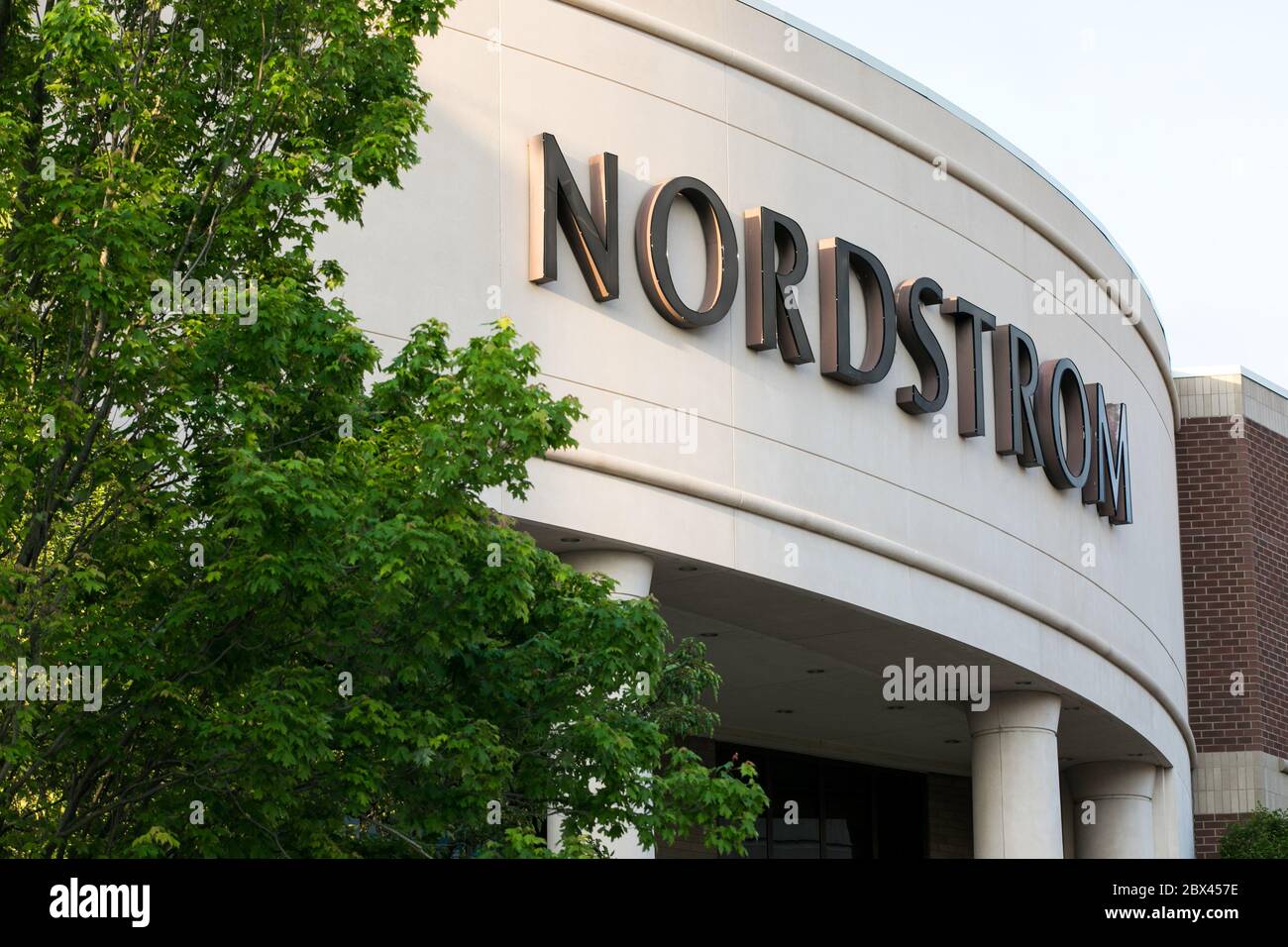 A logo sign outside of a Nordstrom retail store location in Annapolis, Maryland on May 25, 2020. Stock Photo