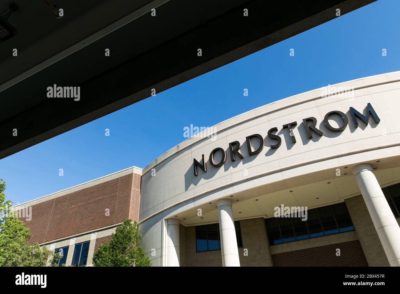A logo sign outside of a Nordstrom retail store location in Annapolis, Maryland on May 25, 2020