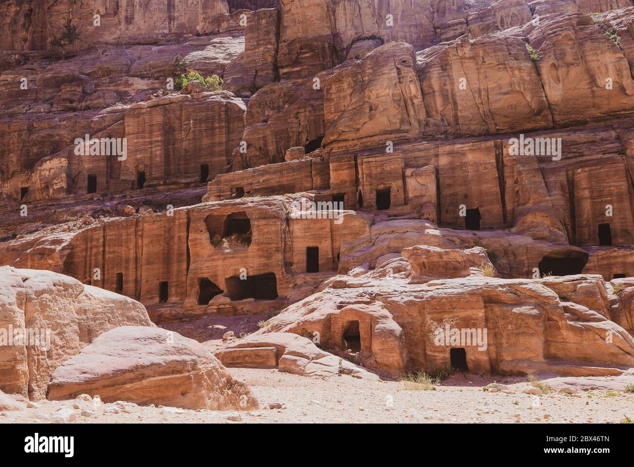 Petra is a big Palace Tomb and the main attraction of Jordan. Petra is included in the UNESCO heritage list. Stock Photo
