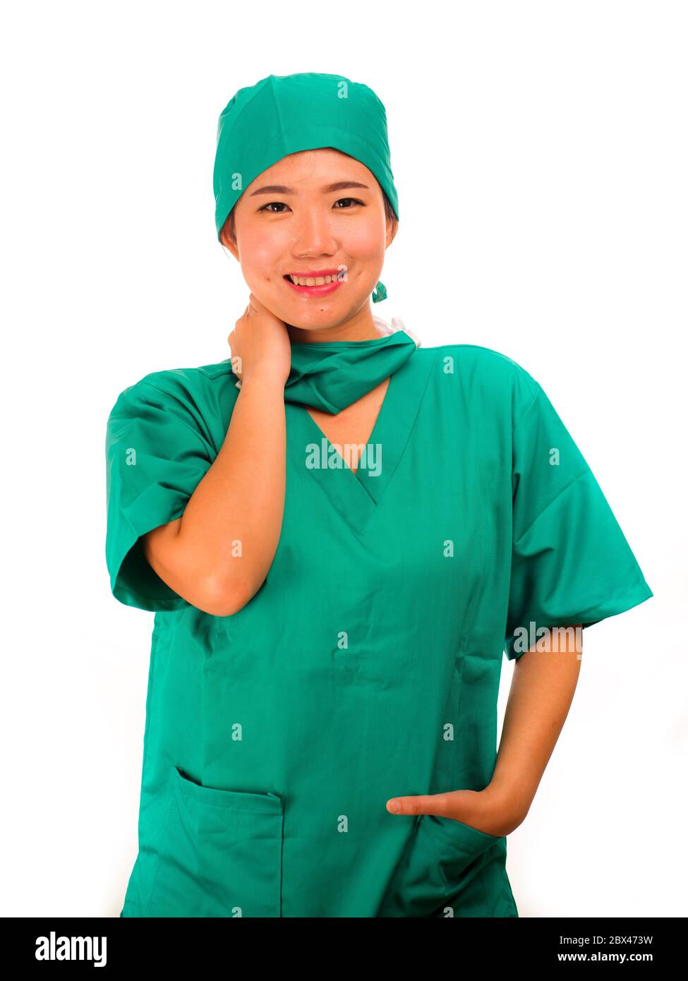 Asian Chinese woman as successful physician young beautiful and happy