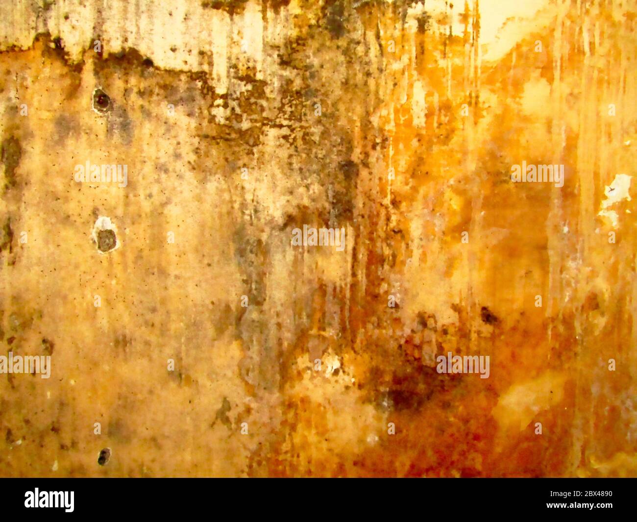 Mould on an interior room wall in a house, Crete, Greece Stock Photo