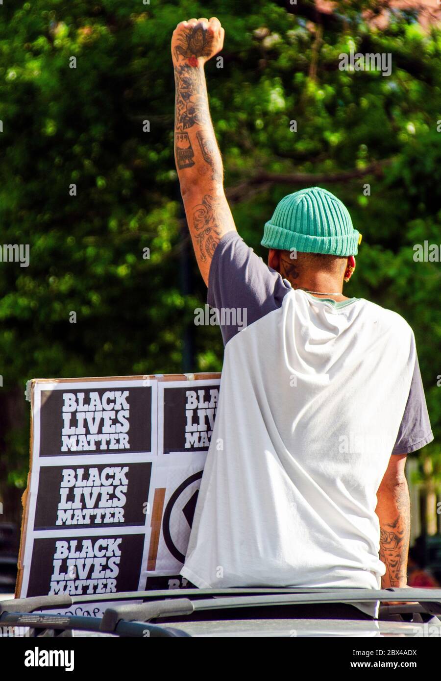 Denver, Colorado / USA - 06/02/20: The killing of George Floyd by Minneapolis, Minnesota Police Officers catalysis a sixth day of protest at the Color Stock Photo