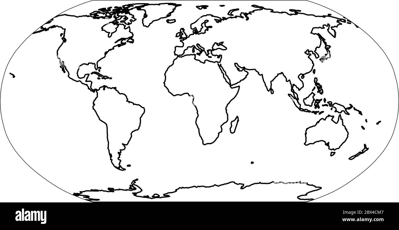 Outline Map Of World Simple Flat Vector Illustration Stock Vector Outline Map Of World Simple Flat Vector Illustration 2BX4CM7 