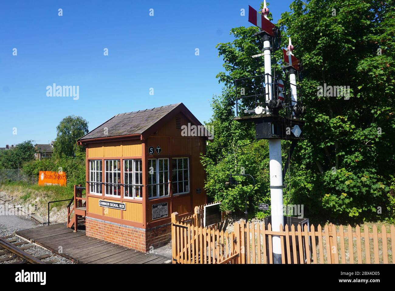 Old signal box at English Heritage Chinnor and Princes Risborough Railway Station at Chinnor, Oxfordshire, UK Stock Photo