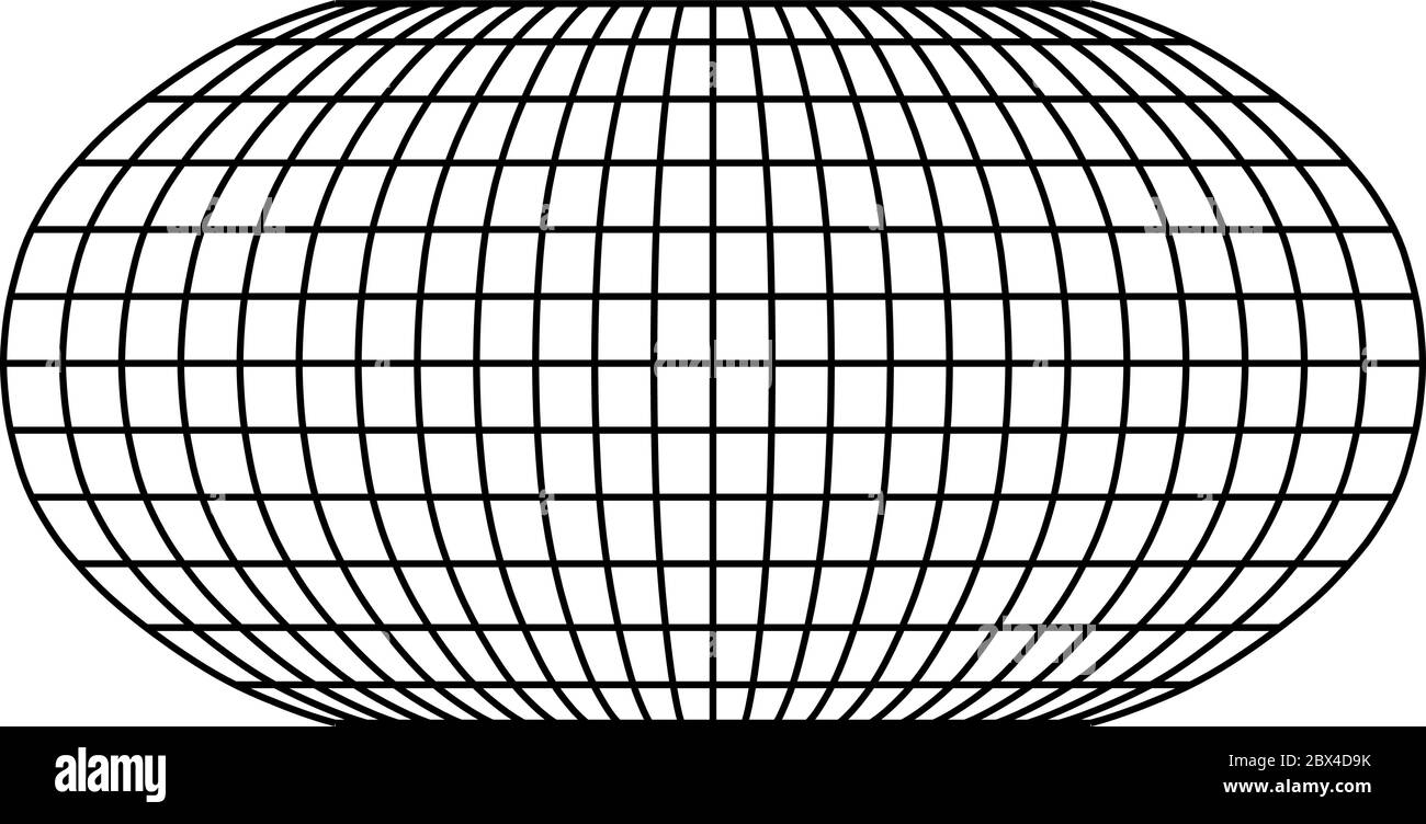 Blank World grid of meridians and parallels. Simple vector illustration