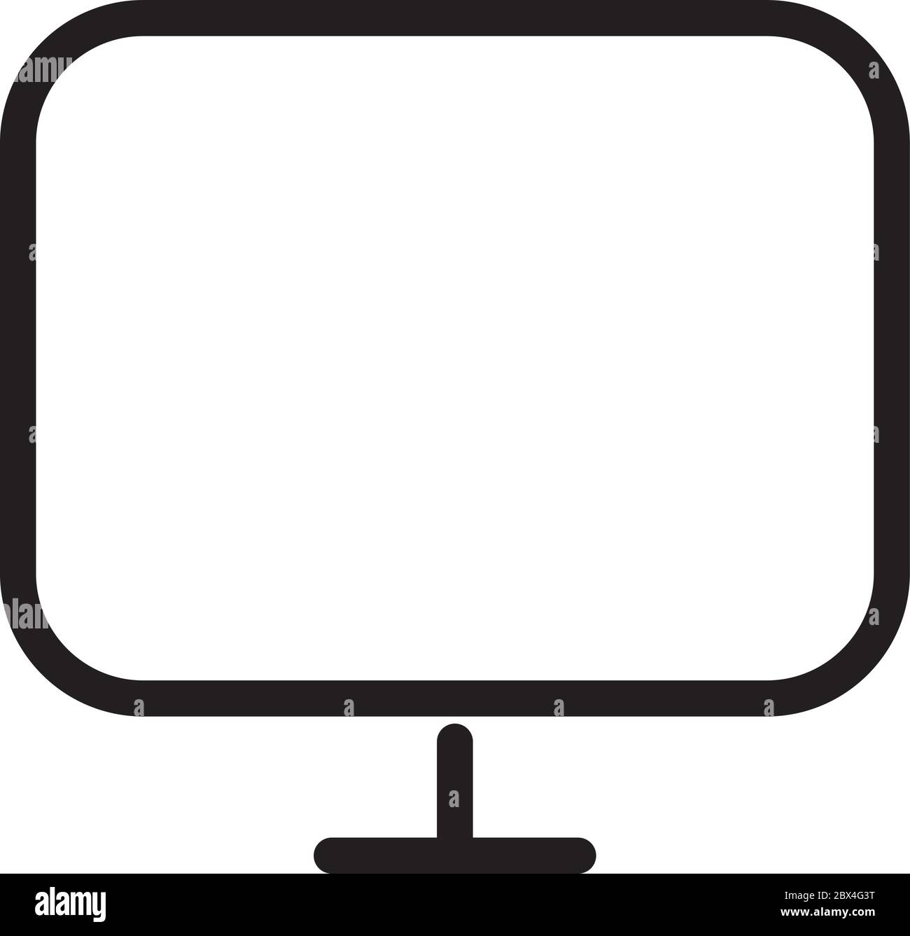 computer monitor icon over white background, line style, vector ...