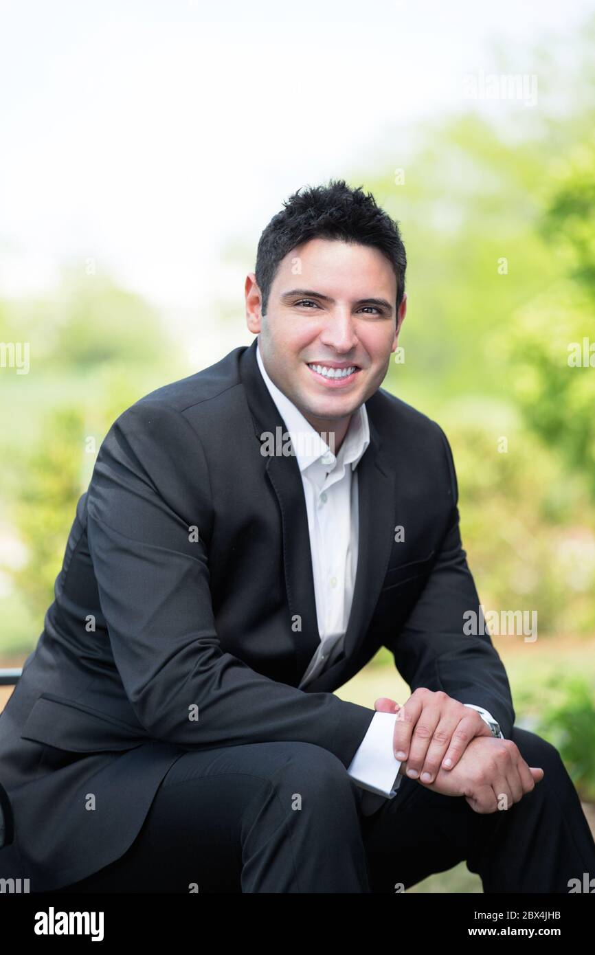 Happy young man smiling. Stock Photo