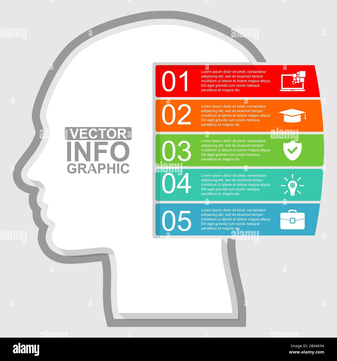 Human head vector infographic template for business presentation ...