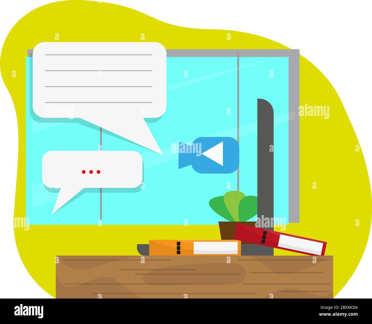 Home study concept. Online class. Selflearning Vector illustration