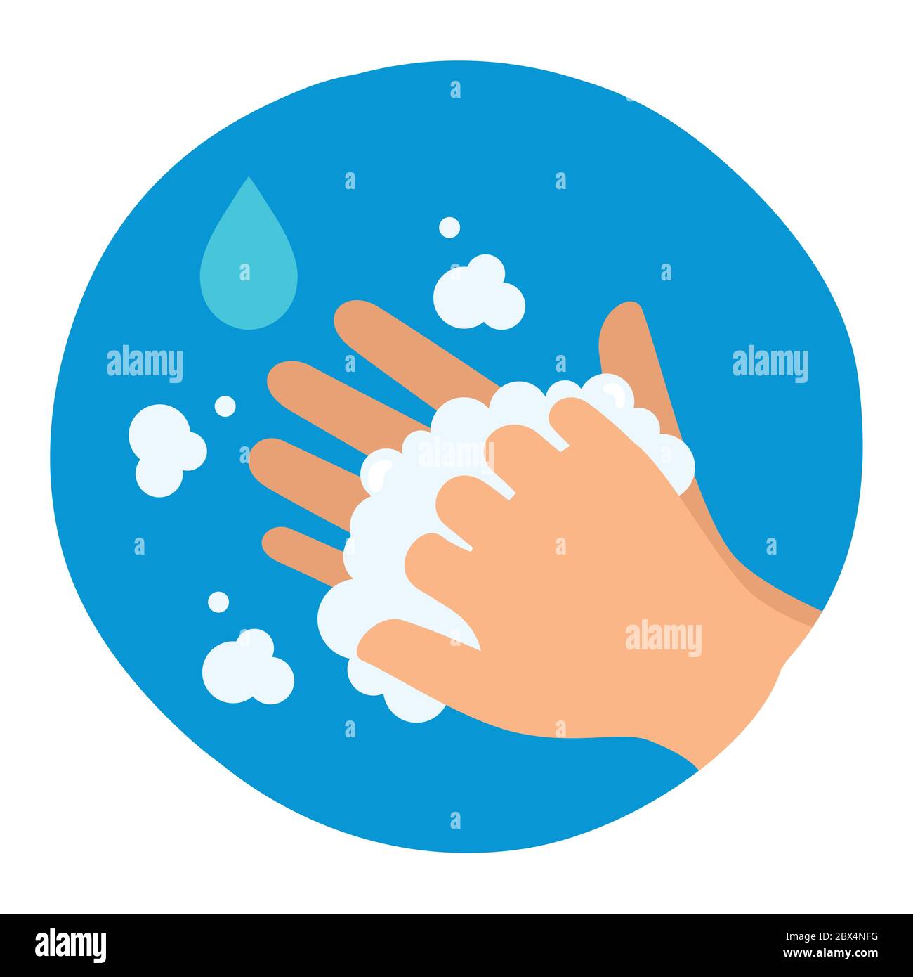 Hands washing with soap and water drops vector design Stock Vector Image & Art Alamy