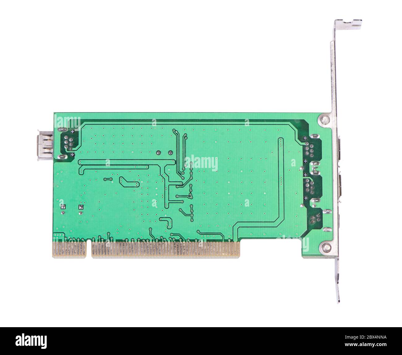 Firewire 1394 PCI controller card isolated on white background Stock