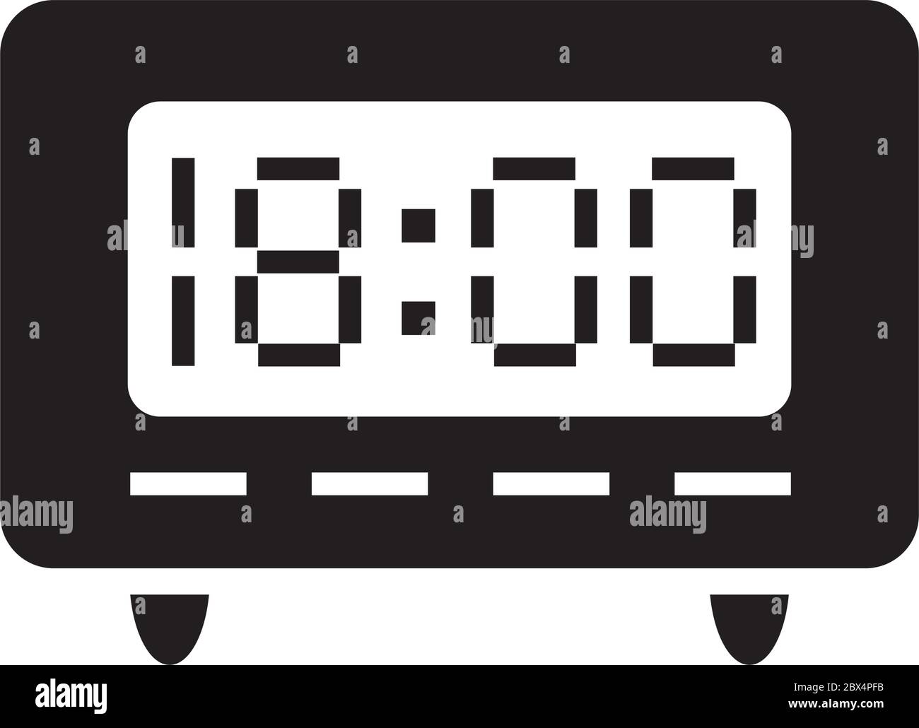Modern Digital Clock Icon Over White Background Silhouette Style Vector Illustration Stock Vector Image Art Alamy