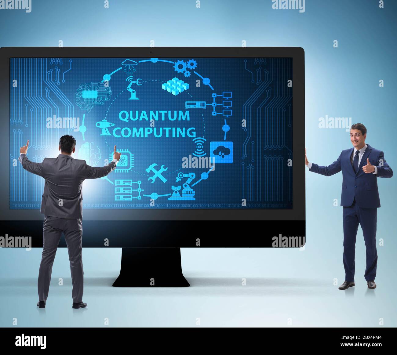 The concept of quantum computing with businessman Stock Photo - Alamy