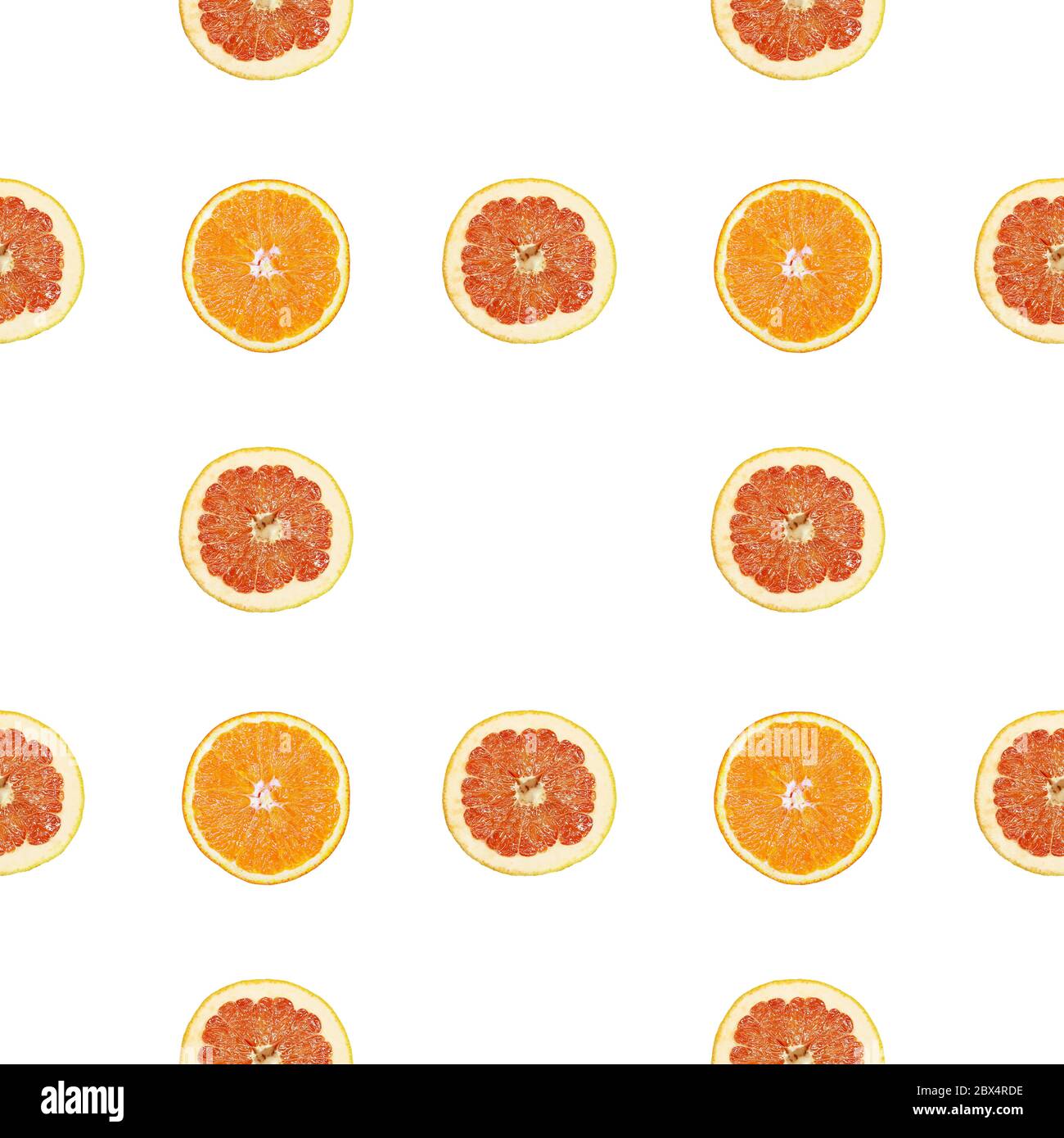 Seamless pattern of isolated slices of grapefruit and orange. Stock ...