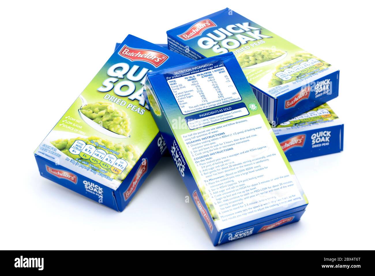 four boxes of Batchelors quick soak dried peas Stock Photo Alamy