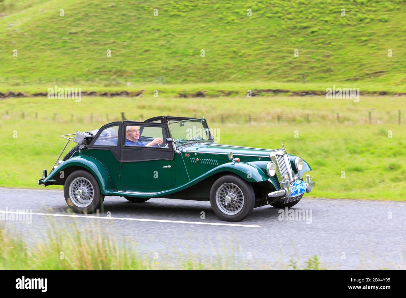MOFFAT, SCOTLAND JUNE 29, 2019 MG TF Sports car in a classic car
