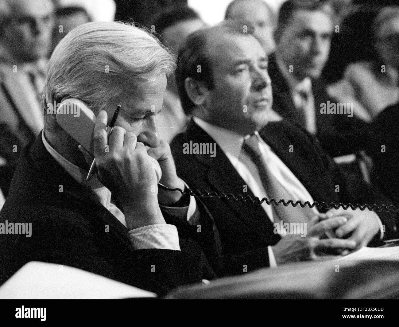 Berlin / 1979 House of Representatives (Landtag): The Senate Stobbe failed in parliament, the CDU brought Richard von Weizsaecker from West Germany Here in the benches of the CDU, behind Heinrich Lummer [automated translation] Stock Photo