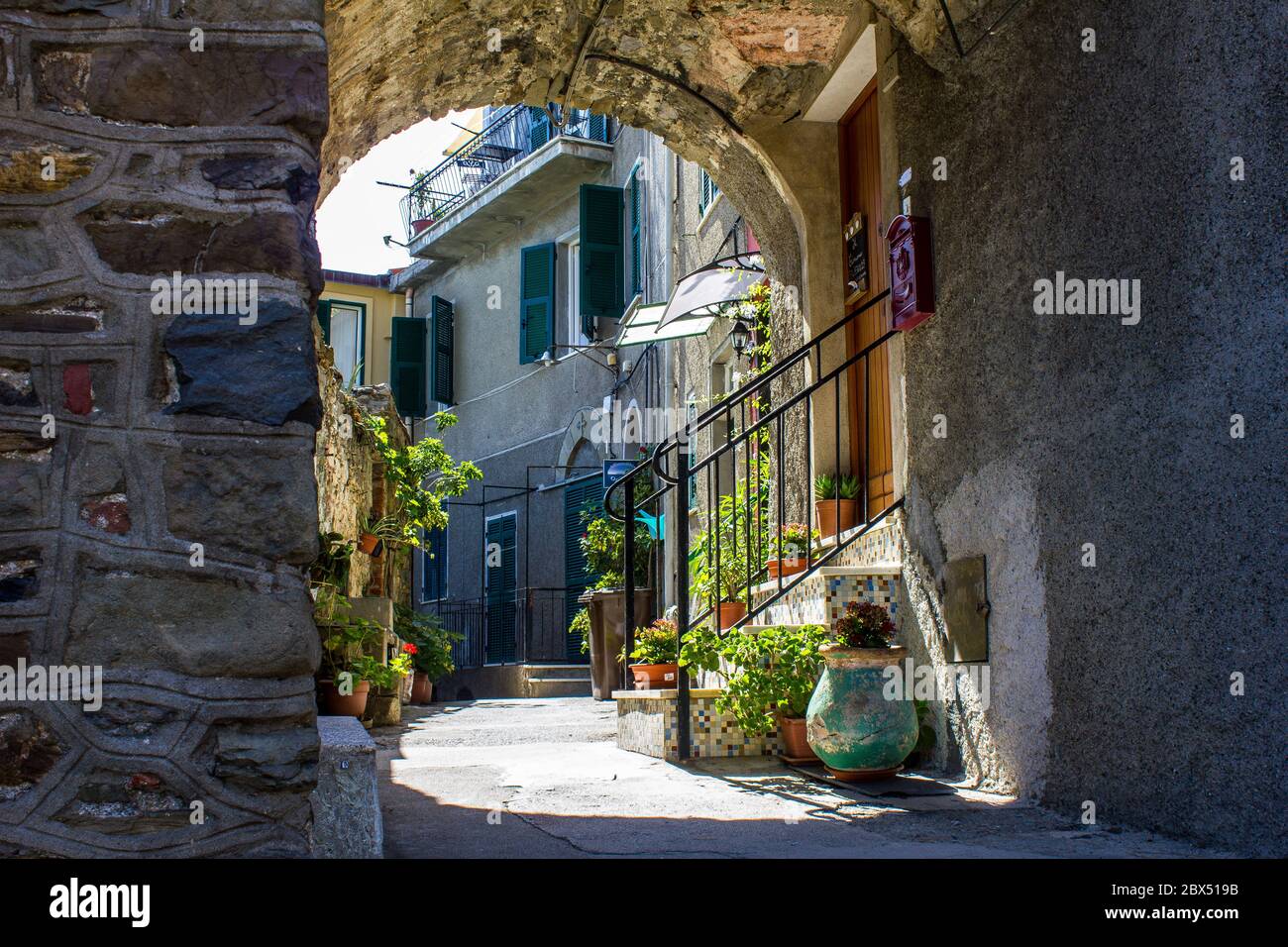 Corniglia, Italy July 8, 2017 View of Traditional Old Houses in