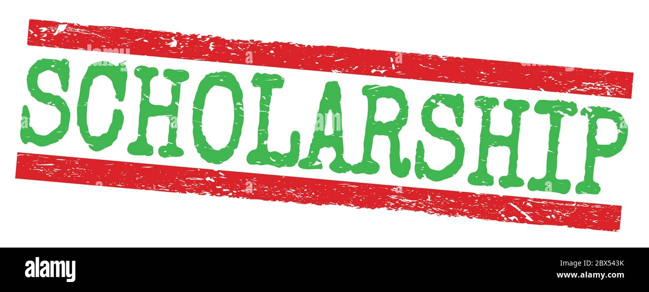 SCHOLARSHIP red green stamp Stock Photo Alamy