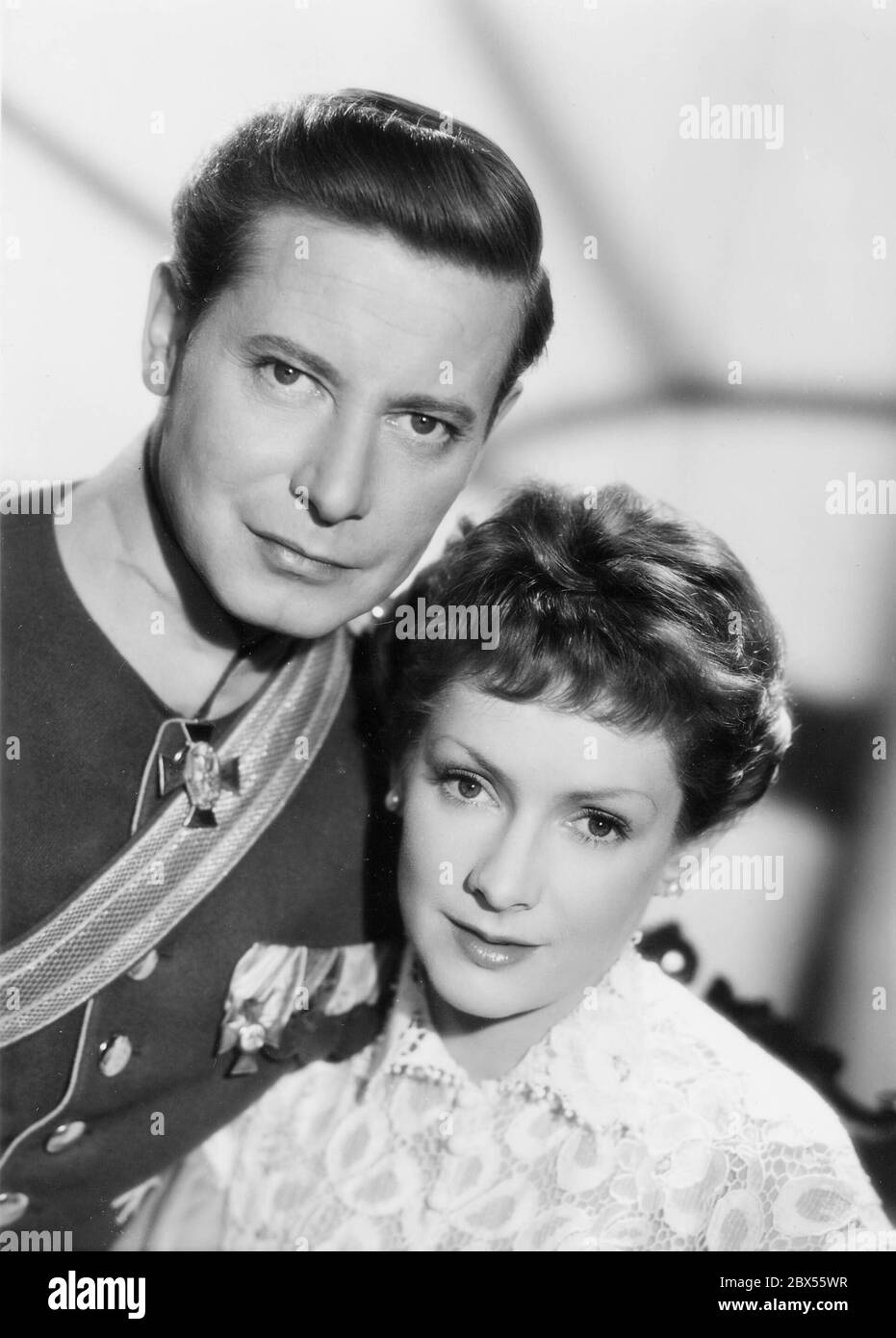 Ruth Leuwerik and Dieter Borsche in the movie 'His Royal Highness', 1953 Stock Photo