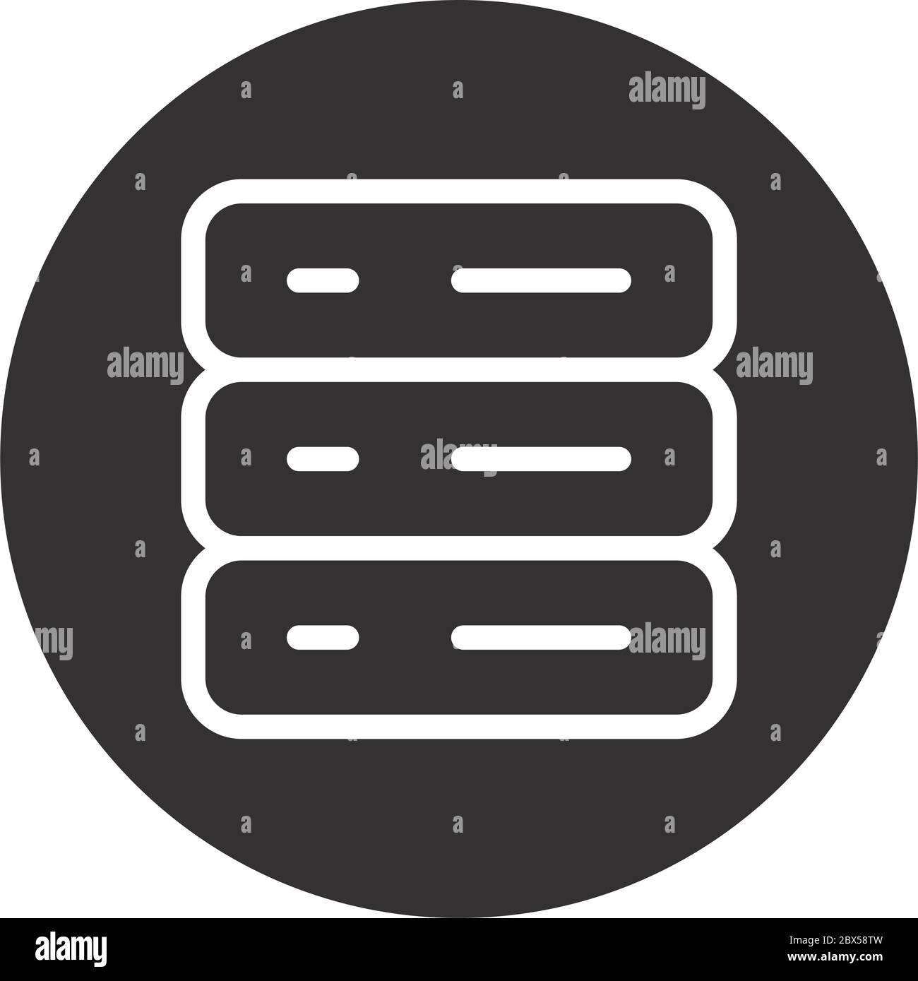 database servers icon over white background, block style, vector ...