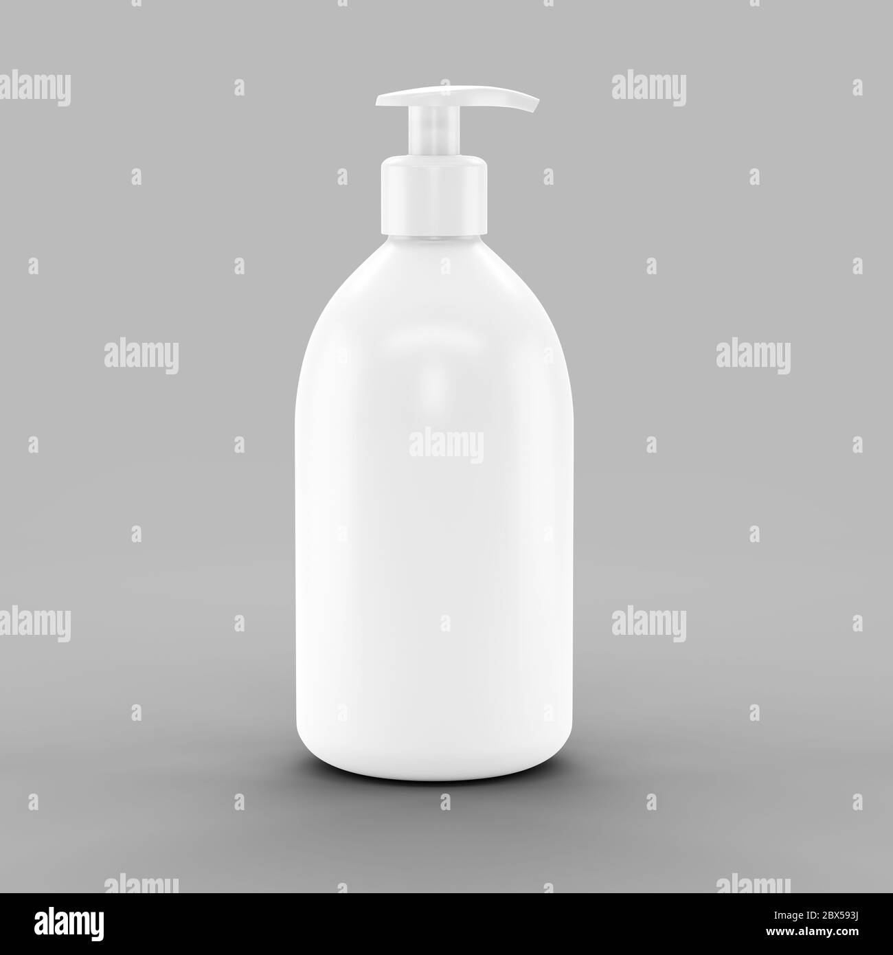 Download White Plastic Bottle With Dispenser For Cosmetic Mockup 3d Illustration Stock Photo Alamy