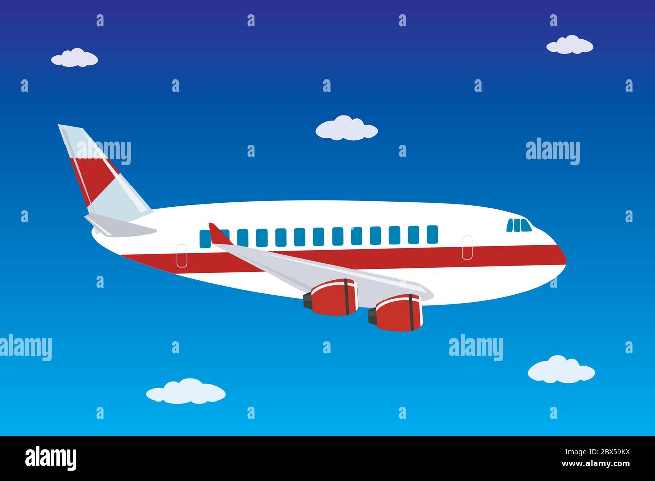 Airplane landing in airport blue Stock Vector Images - Alamy