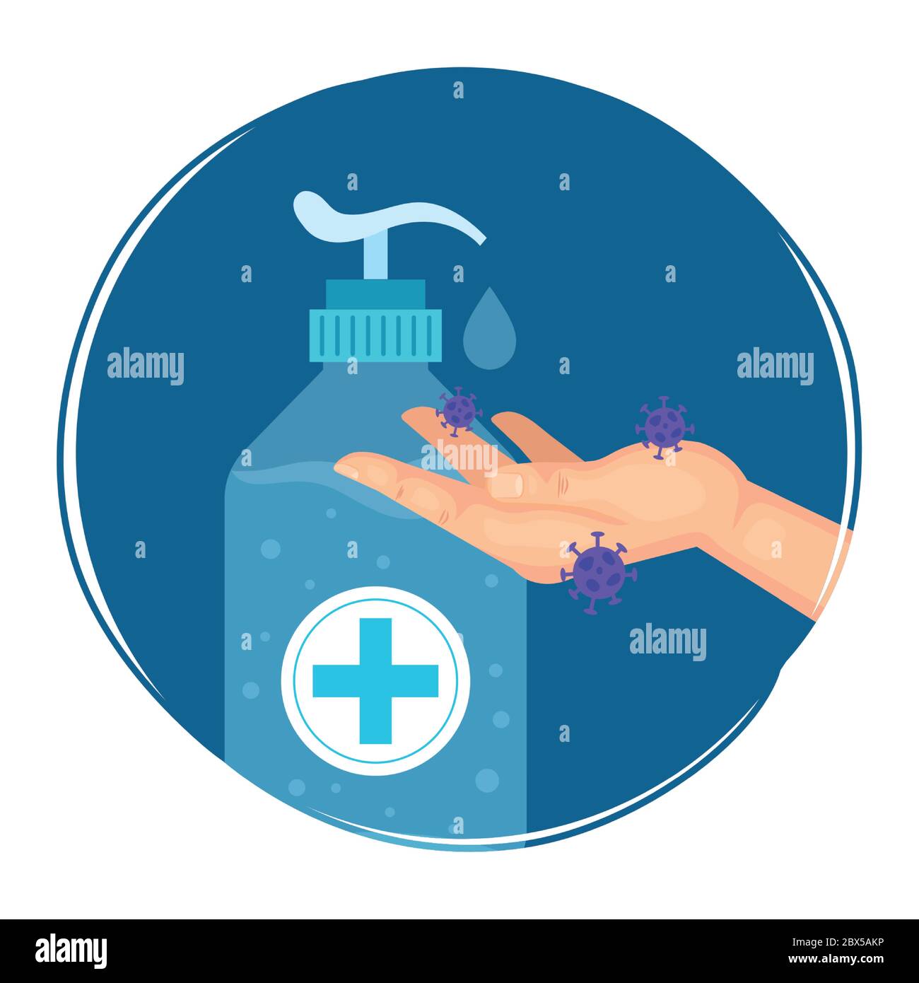 Hands sanitizer bottle and hand vector design Stock Vector Image & Art ...