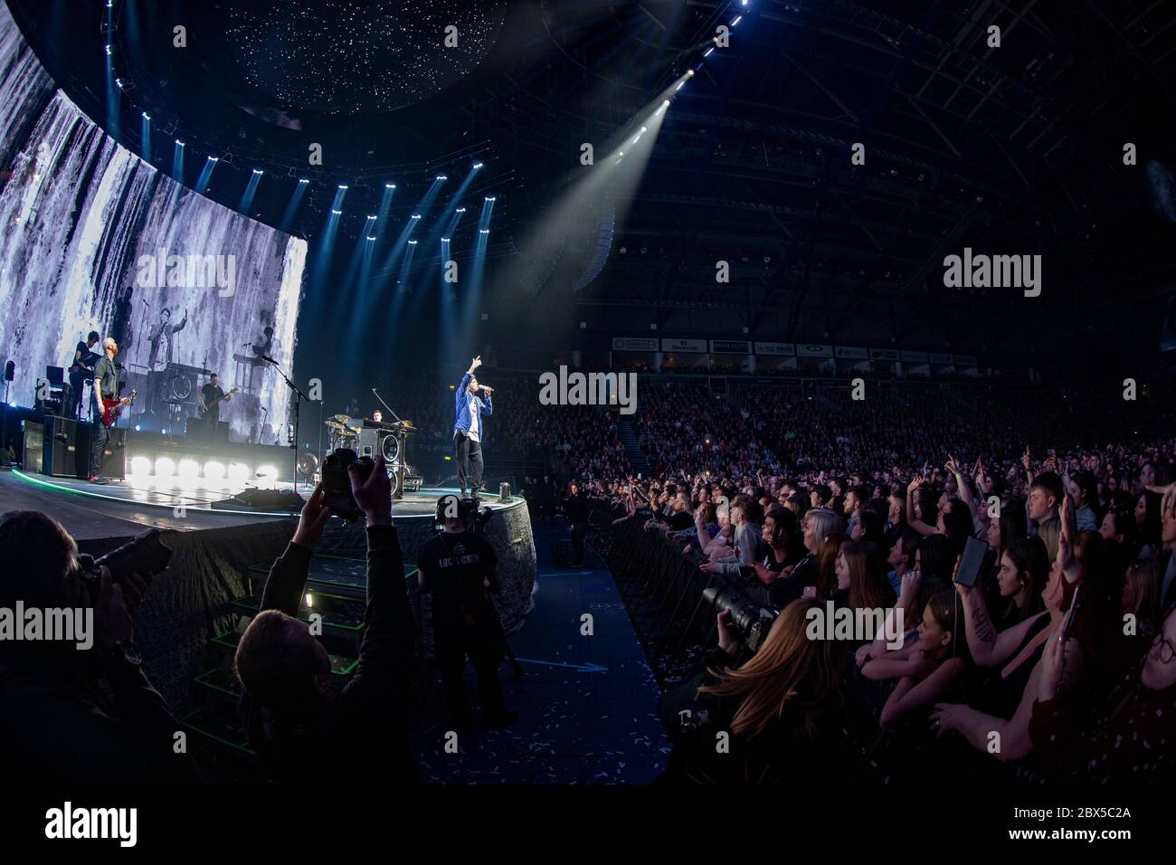 Belfast, Northern Ireland, 3rd March 2020: Irish Rock Band The Script perform to a packed-out crowd during their 'Sunsets and Full Moons' Tour at Belfast's SSE Arena Credit: AK Media/Alamy Live News Stock Photo