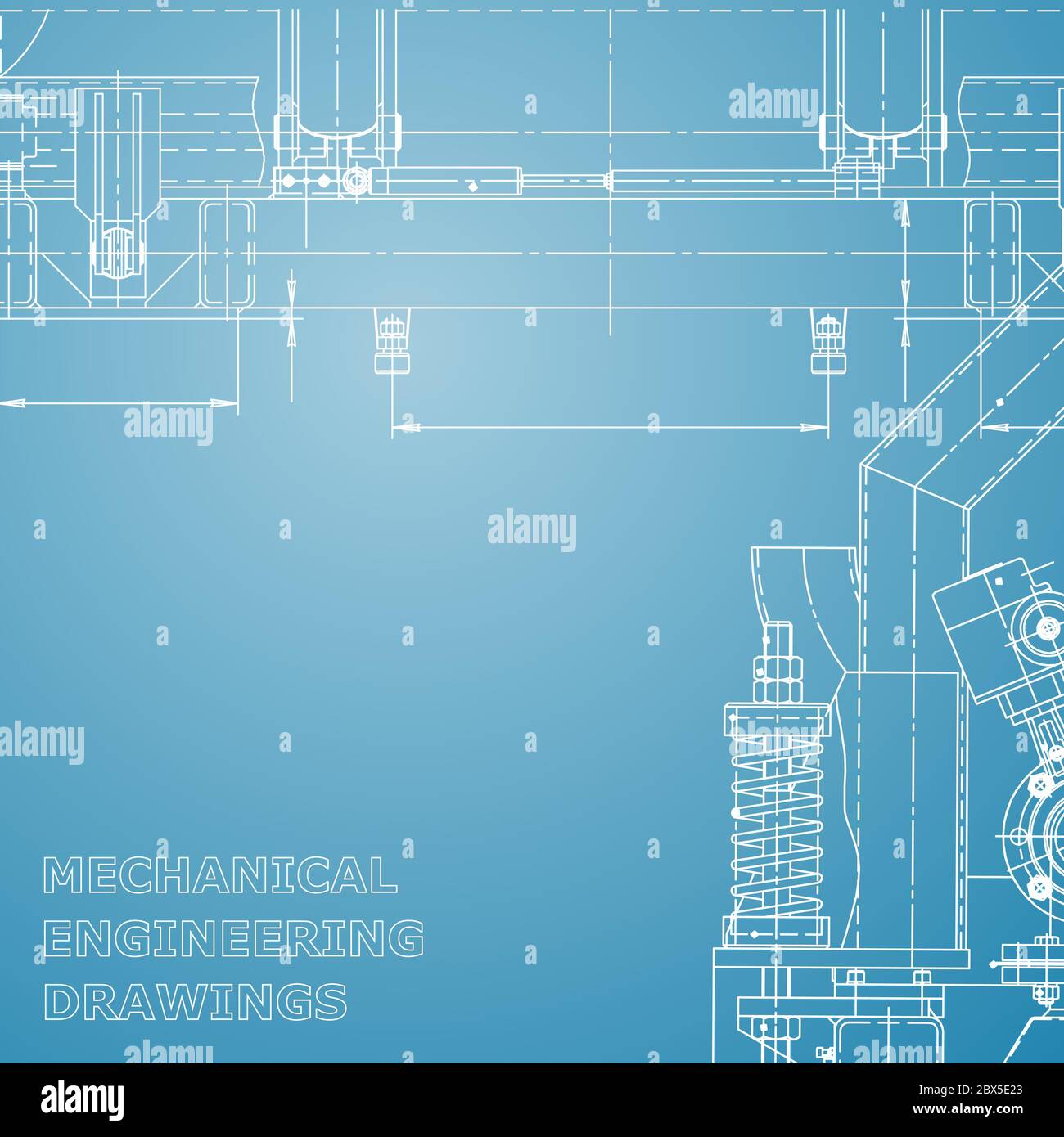 Computer aided design systems. Blue and white sketch. Technical ...