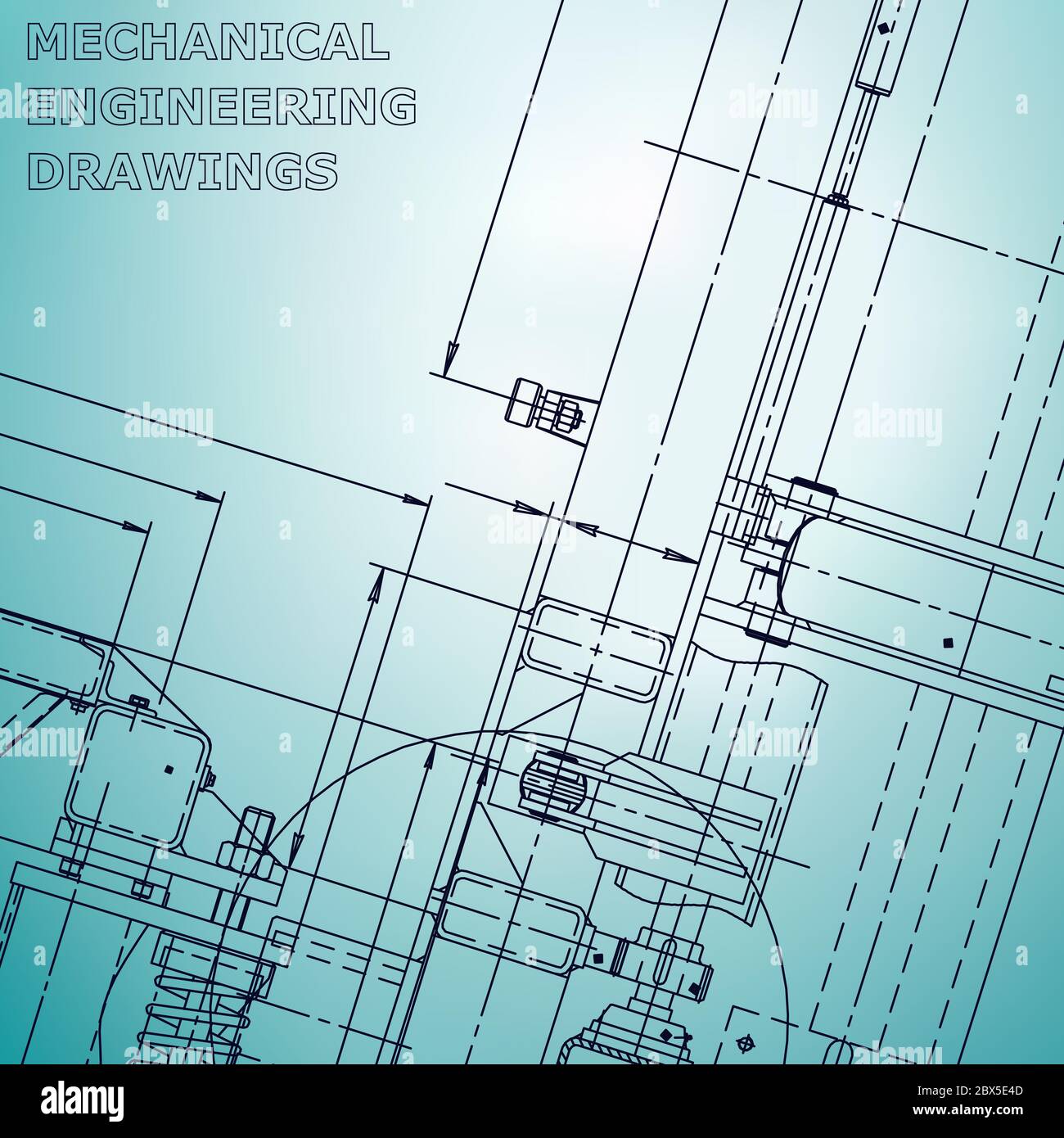 Innovation Engineering Bluecard Example Blueprint. Corporate Identity. Vector engineering illustration ...