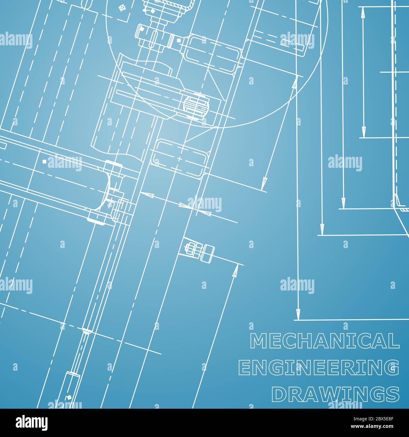 Blueprint. Vector engineering illustration. Blue and white Technical ...